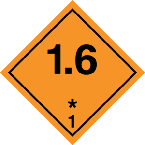 Etiqueta adhesiva explosivos modelo 1.6 ADR 10x10 cm personalizable