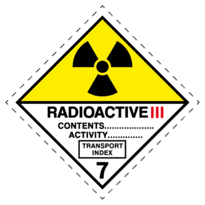 Etiqueta adhesiva Categoría III - AMARILLA modelo 7C ADR 10x10 cm