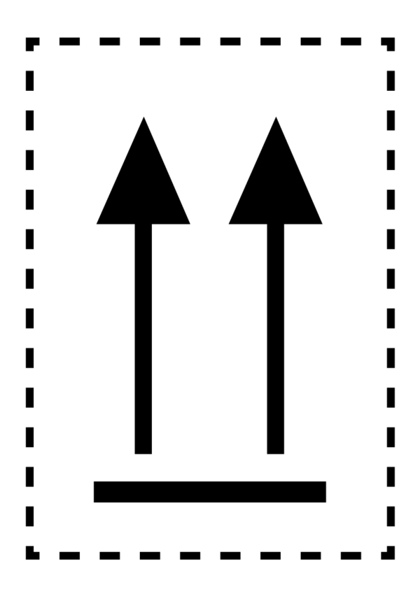 Etiqueta adhesiva homologada flechas de orientación ADR 10,5 x 7,4 cm