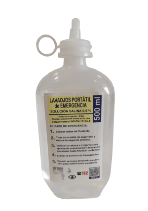 Lavado de ojos. AutoKits, liquidos y envases especializados